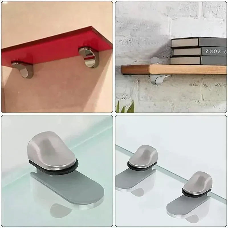 2Pcs Adjustable Glass & Wood Shelf Bracket Clamps – Anti-Slip Shelf Bracket Clamps Nixie