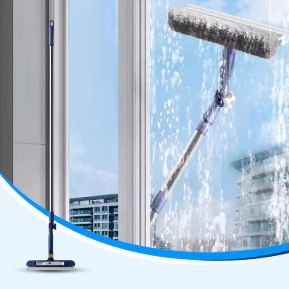 2-in-1 Rotatable Window Cleaning Brush with Squeegee & Long Handle Window Cleaning Brush Nixie