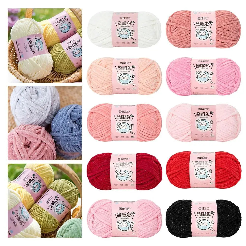 Soft Chenille Yarn 50g 59M 4.5mm – Shiny Chunky Knitting Yarn Chunky Chenille Yarn Nixie