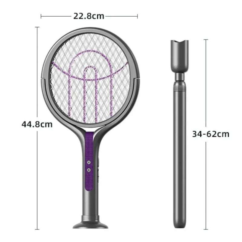 2-in-1 Mosquito Killer Lamp & Electric Swatter USB Rechargeable Electric Mosquito Swatter Nixie