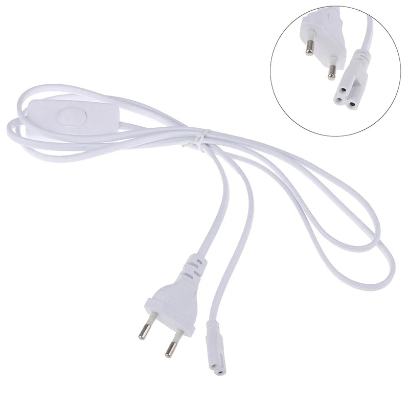 1.8m EU Plug Power Cord with Switch for T5 T8 LED Tubes