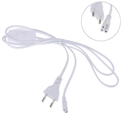 1.8m EU Plug Power Cord with Switch for T5 T8 LED Tubes LED Power Cord Nixie