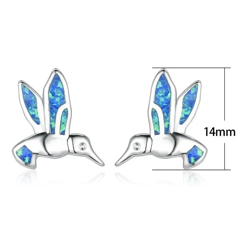 Bird Stud Earrings Set – 2 Pairs Fire Opal Rhinestone Studs Stud Earrings Set Nixie