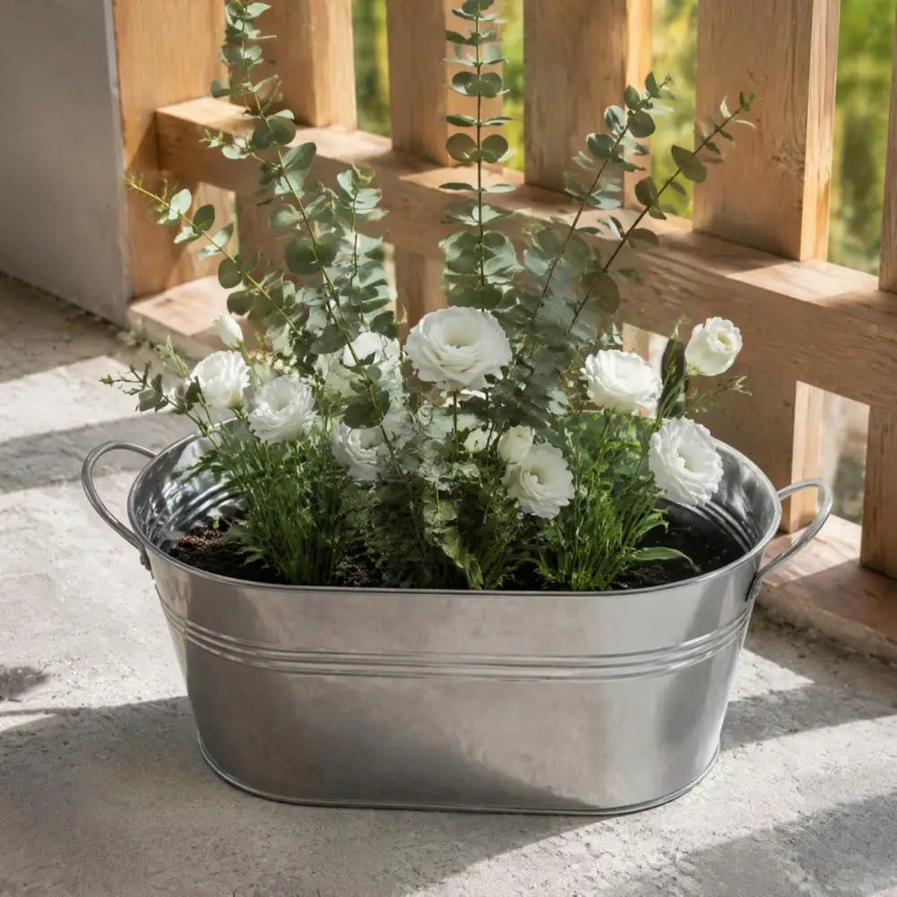 Galvanized Steel Ice Bucket Beverage Tub with Dual Handles Ice Bucket Tub Nixie