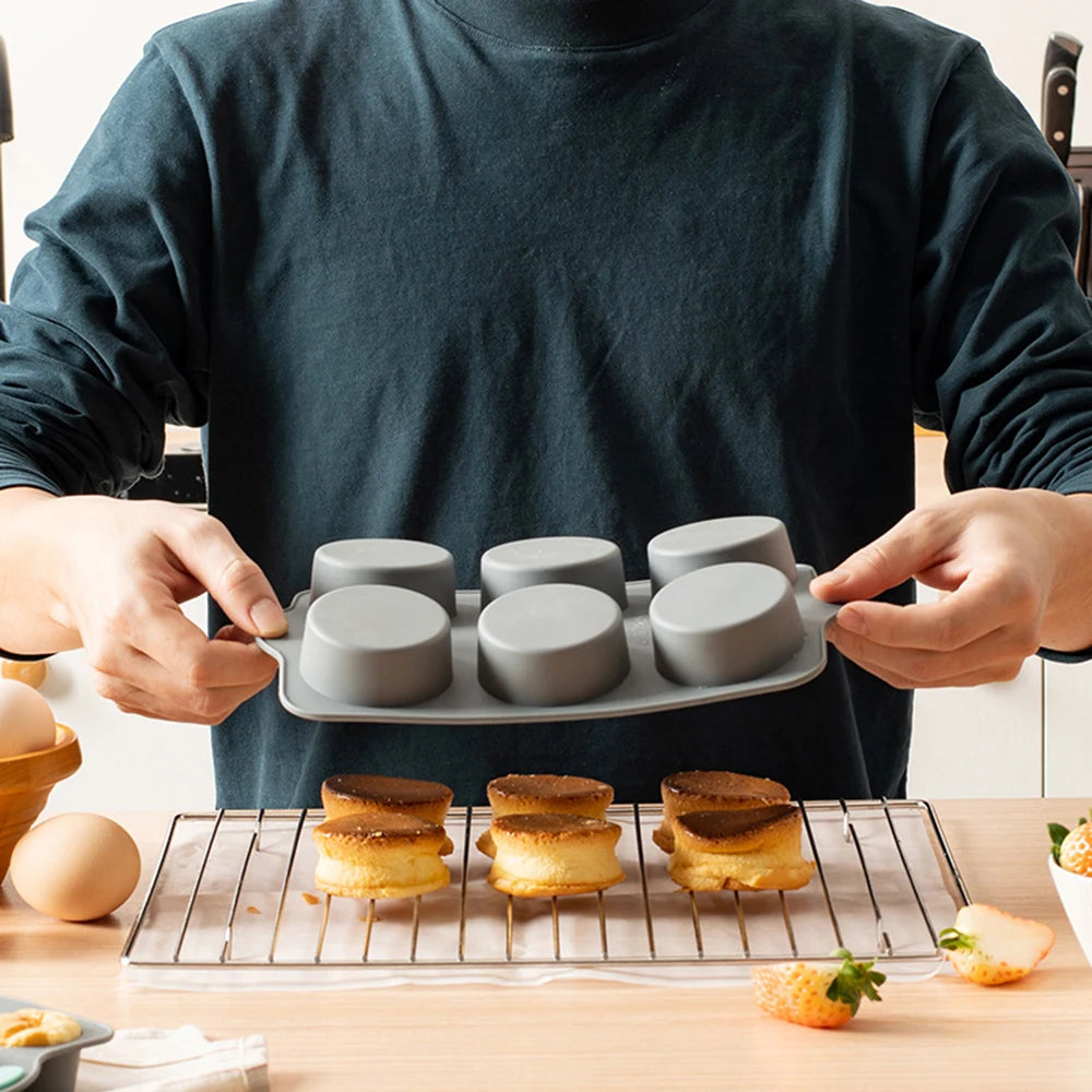 Silicone Muffin Pan 6 & 12-Cavity Non-Stick Cupcake Baking Mold Silicone Baking Pan Nixie