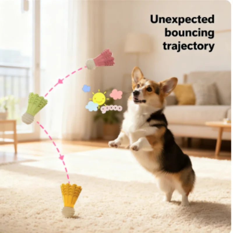 Badminton Shape Interactive Dog Chew Toy – Bite-Resistant TPR Dog Chew Toy Nixie