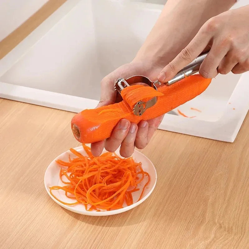 Stainless Steel Julienne Peeler & Grater – 2-in-1 Kitchen Tool Julienne Peeler Grater Nixie