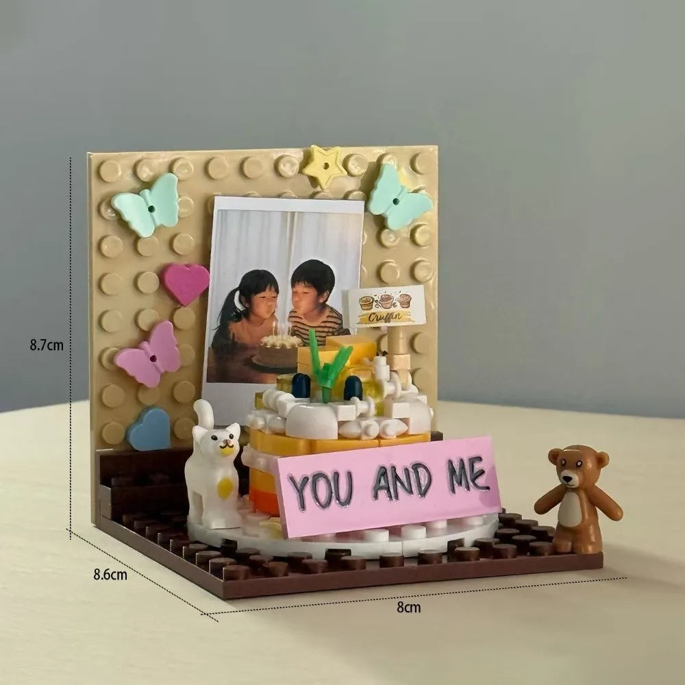 DIY Cake Building Block Photo Frame Desktop Decoration Gift