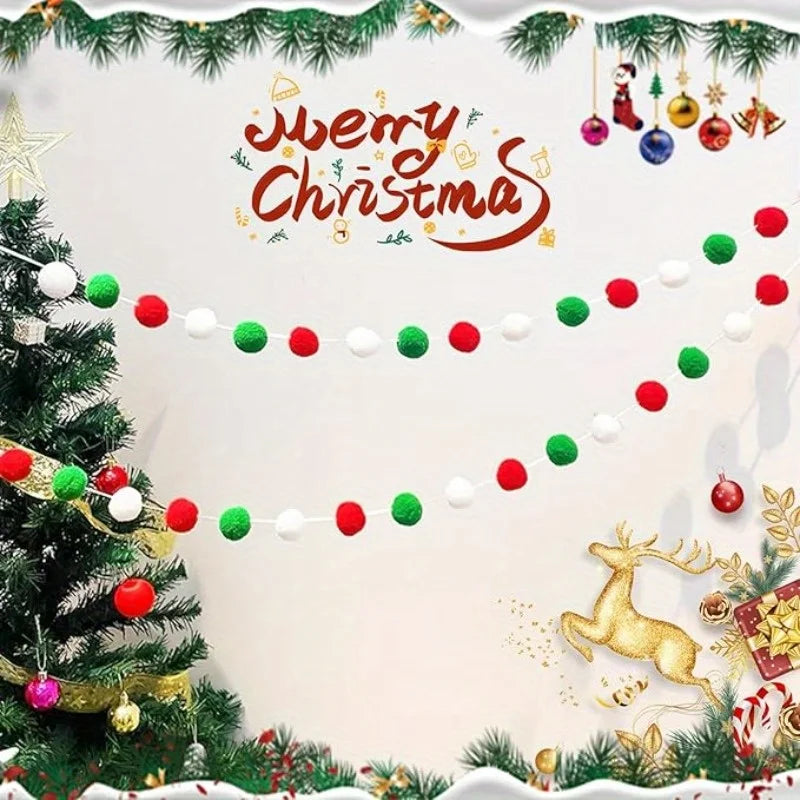 180Pcs Christmas Pom Poms Red Green White – DIY Craft Set
