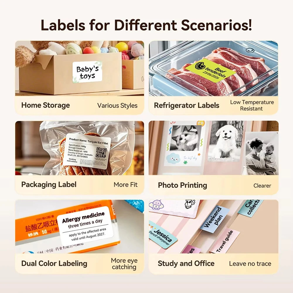 Marklife 2" Round Thermal Labels – Waterproof, BPA-Free, P50 D100 Thermal Label Stickers Nixie