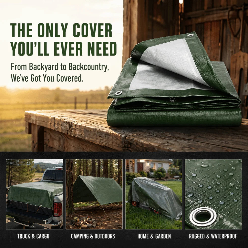 Green PE Waterproof Tarpaulin UV Resistant Cover with Eyelets Waterproof Tarpaulin Cover Nixie
