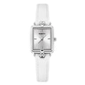 REBIRTH Retro Quartz Watch – Square Dial Leather Band Quartz Wristwatch Nixie WHITE