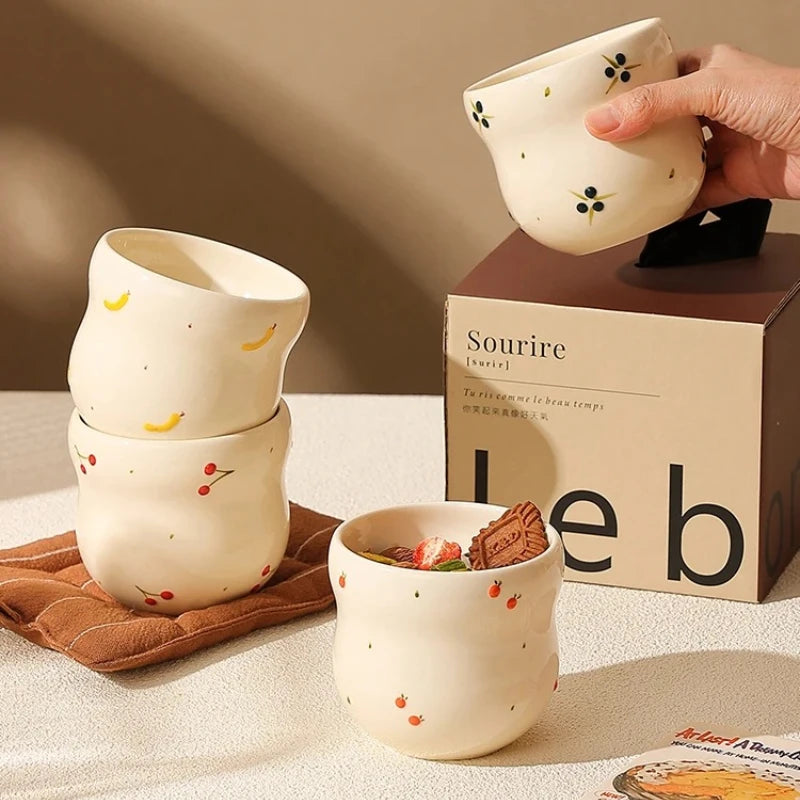 Embossed Ceramic Coffee Mug – Latte Tea & Milk Cup Gift Ceramic Coffee Mug Nixie