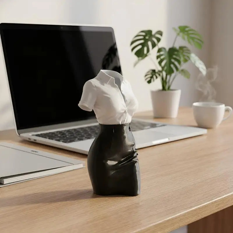 3D Printed Office Lady Half-Body Statue Desktop Ornament Desktop Figurine Nixie