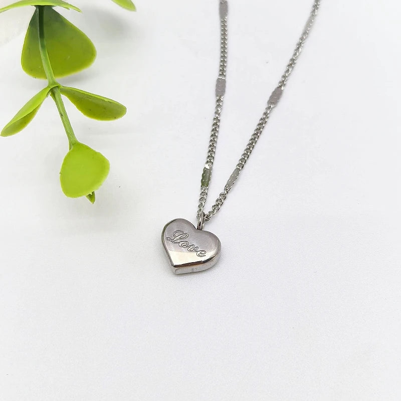 Heart Pendant Stainless Steel Choker Necklace for Women Pendant Necklace Nixie