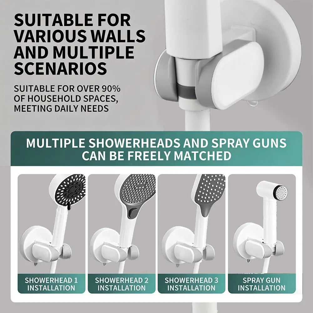 Adjustable Suction Cup Shower Head Holder – No-Drill