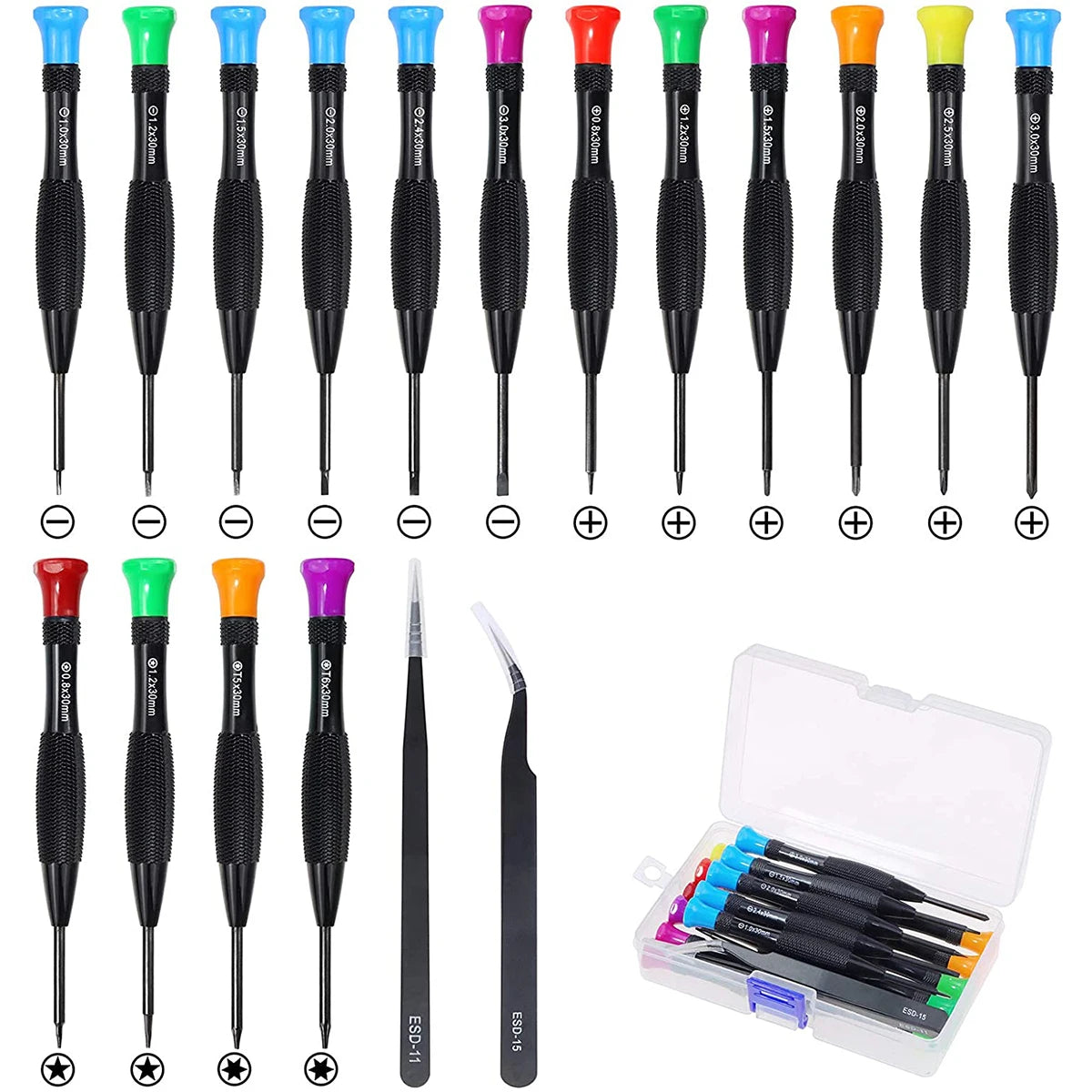 18pc Magnetic Precision Screwdriver Set – Watch, Phone & Glasses Precision Screwdriver Set Nixie