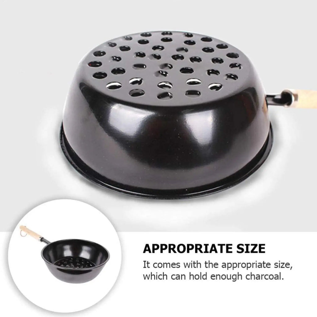 Portable Charcoal Starter Pot Wooden Handle – Mini BBQ Stove