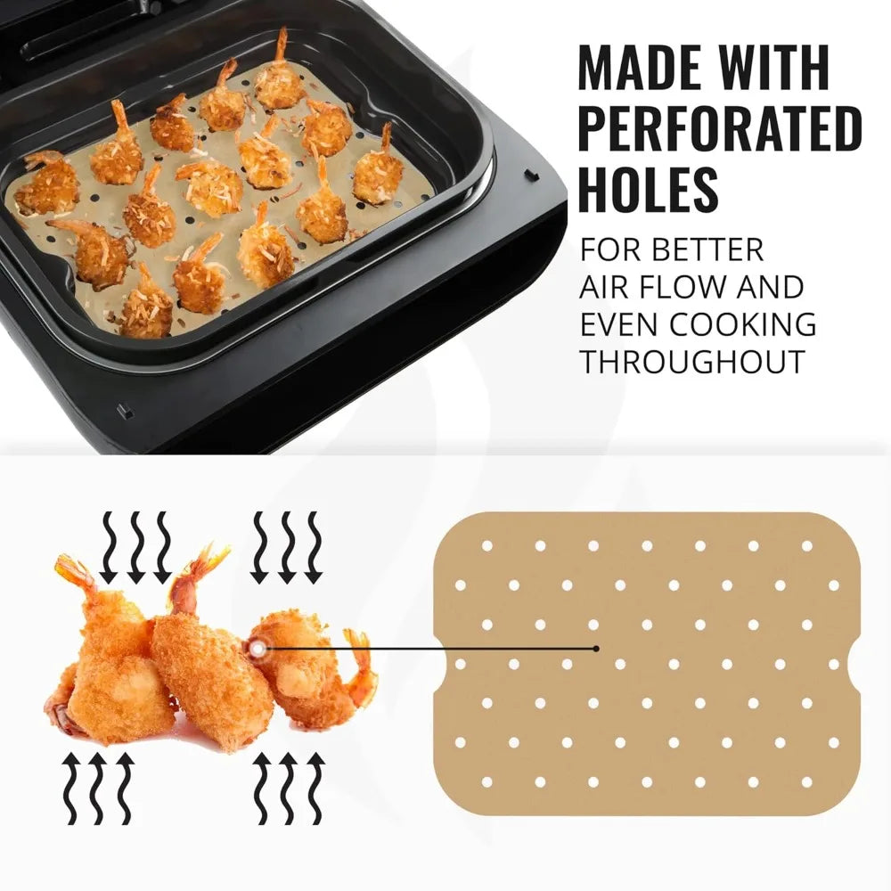 50Pcs Disposable Perforated Air Fryer Baking Paper Liners Air Fryer Liner Nixie