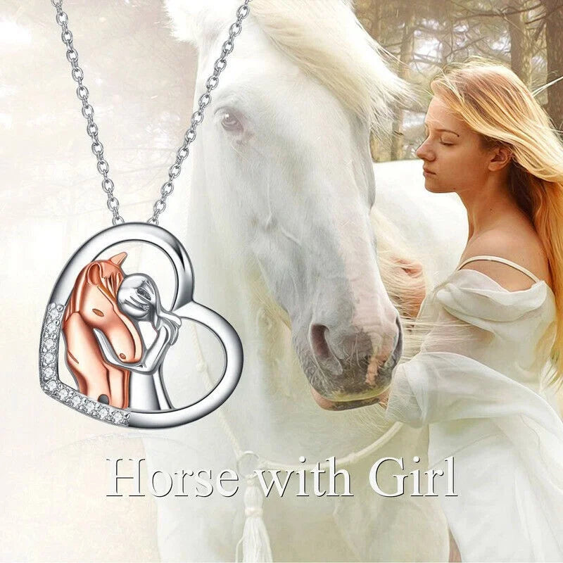 White Horse Heart Pendant Necklace – Mood Tracker Jewelry Pendant Necklace Nixie