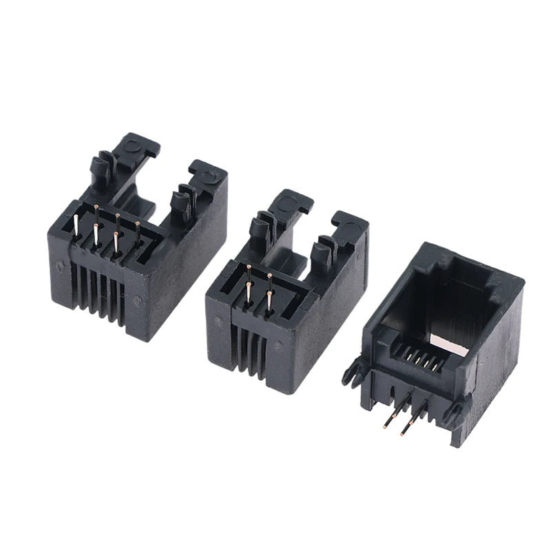 10PCS RJ11 PCB Telephone Socket 4P4C 6P6C 6P4C Female Connector PCB Telephone Connector Nixie
