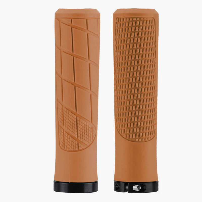 MTB Lock-On Handlebar Grips – Anti-Slip Ergonomic Bike Grips Bicycle Handlebar Grips Nixie M2 Brown Grip