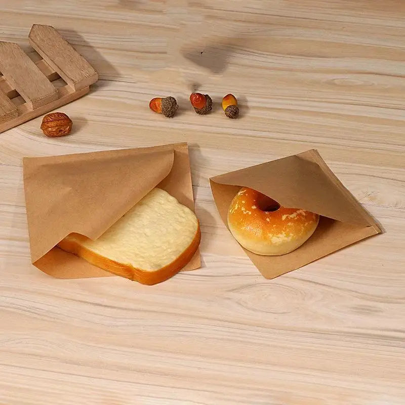 100 PCS Greaseproof Paper Bags | Oil-Proof Food Packaging Food Packaging Bags Nixie