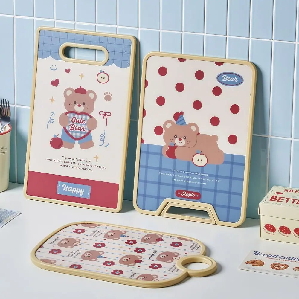 Food Grade Plastic Cutting Board Double Sided Non-Slip with Stand