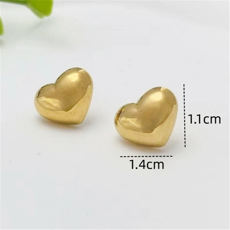 Heart Stud Earrings – 14K Gold Plated Stainless Steel | Women Stud Earrings Nixie Xl2027-1