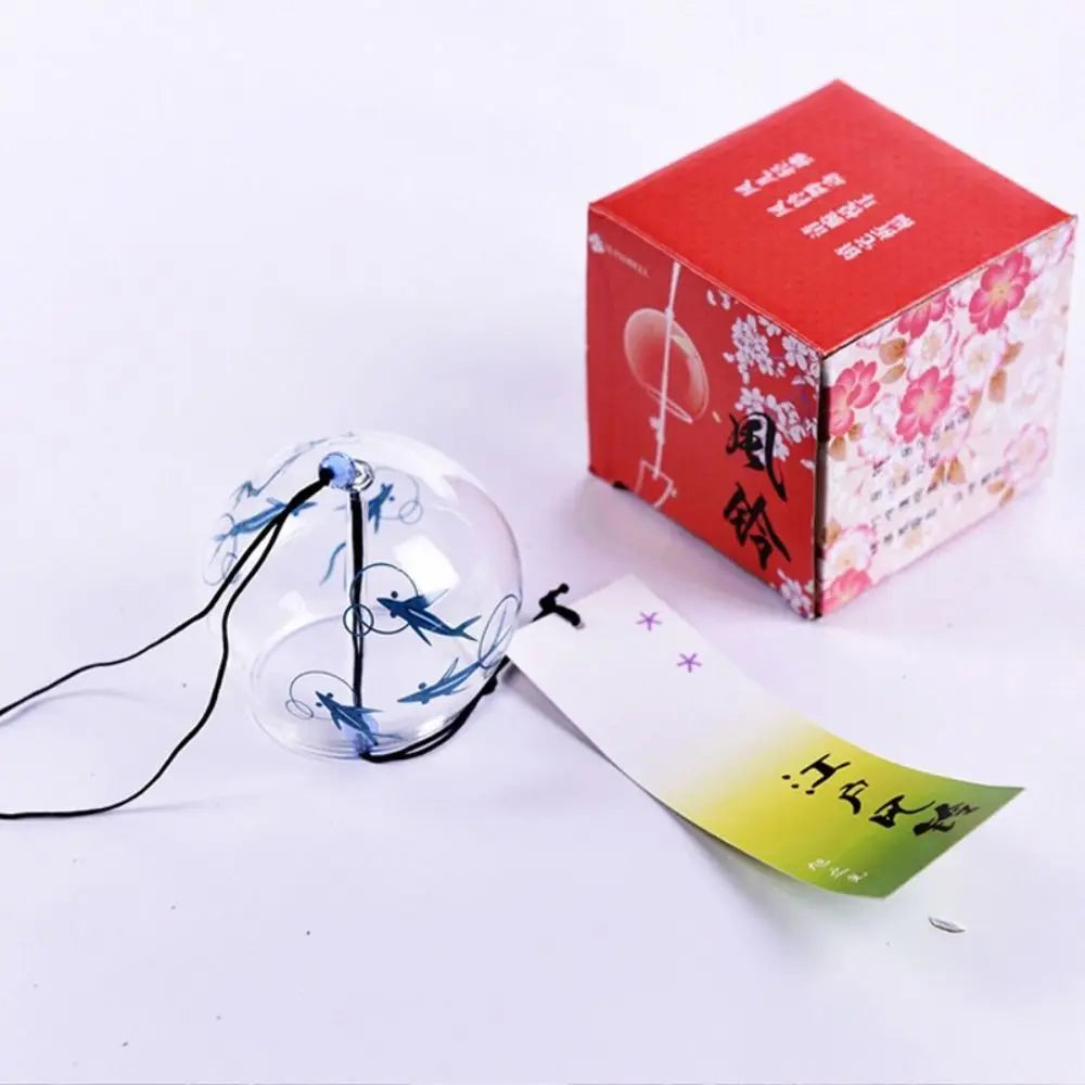 Handmade Glass Wind Chime Kawaii Japanese Style Painted Bell Glass Wind Chime Nixie