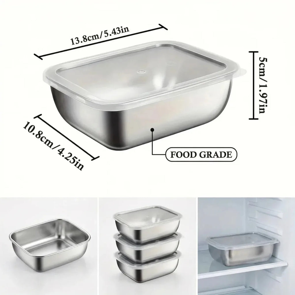 5-Piece Stainless Steel Food Storage Containers with Lids Food Storage Containers Nixie