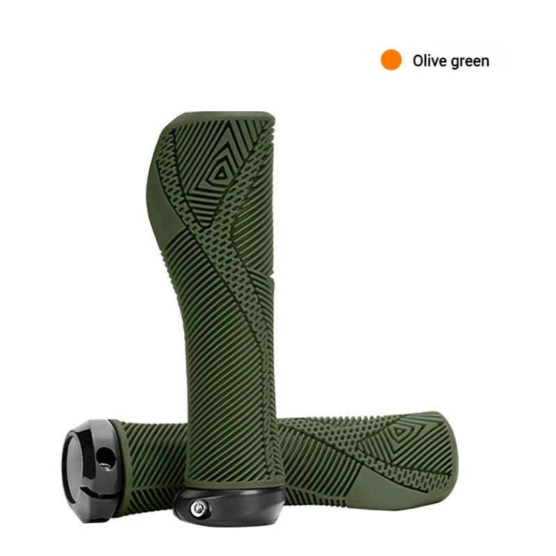 ENLEE Ergonomic MTB Bike Handlebar Grips – Anti-Slip, Shockproof Bike Handlebar Grips Nixie Olive Green