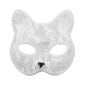 Cat Face Masquerade Lace Mask – Black & White Costume Prop