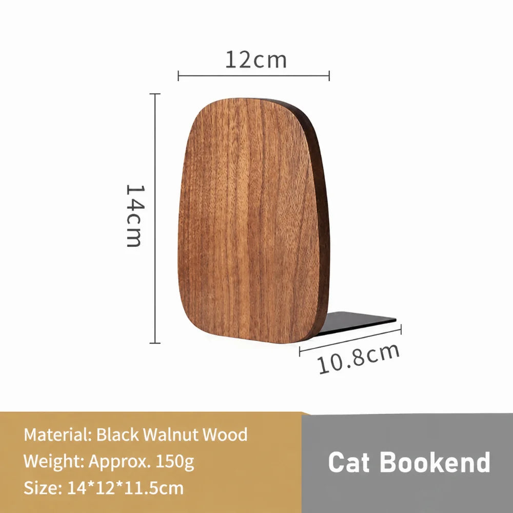 Minimalist Solid Wood Bookends – Anti-Slip Detachable Holders Wooden Bookends Nixie