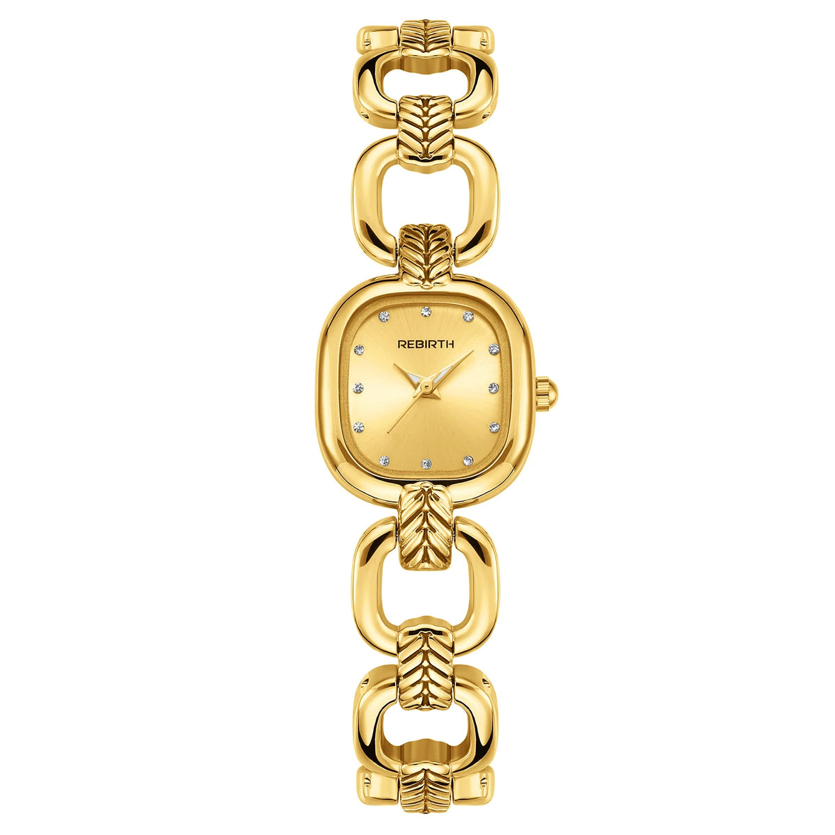 REBIRTH Women's Retro Gold Quartz Watch – Elegant Daily Wear Women's Quartz Watch Nixie Gold