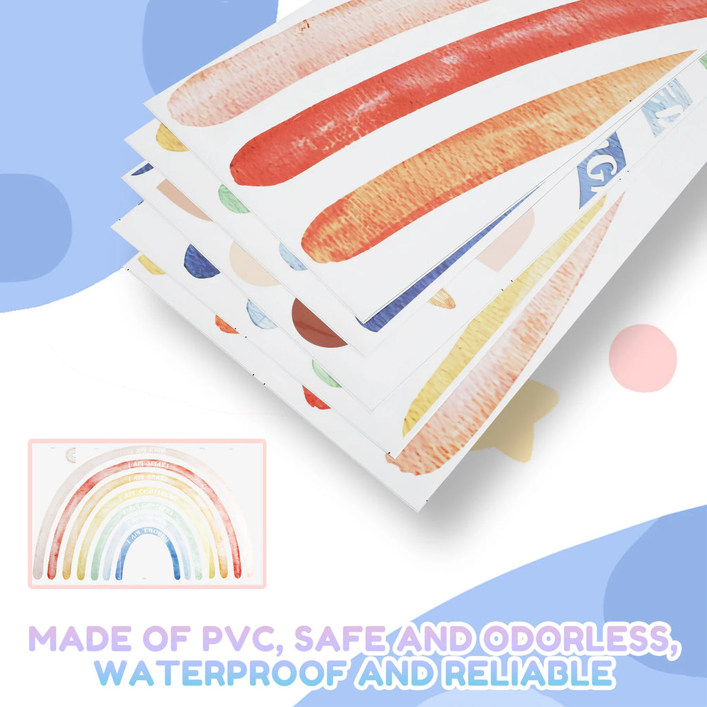Colorful Rainbow Boho Wall Decals – Large 5-Piece PVC Sticker Wall Decal Stickers Nixie
