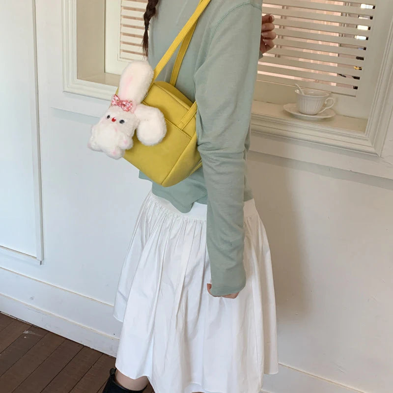 Korean-Style Suede Shoulder Bag – Women's Crossbody & Underarm Suede Shoulder Bag Nixie
