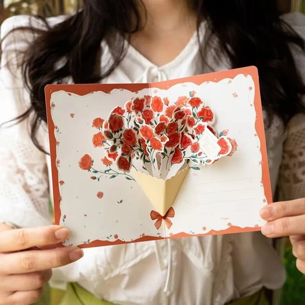 3D Pop-Up Flower Greeting Card – Handmade Valentine's Day Card 3D Greeting Card Nixie