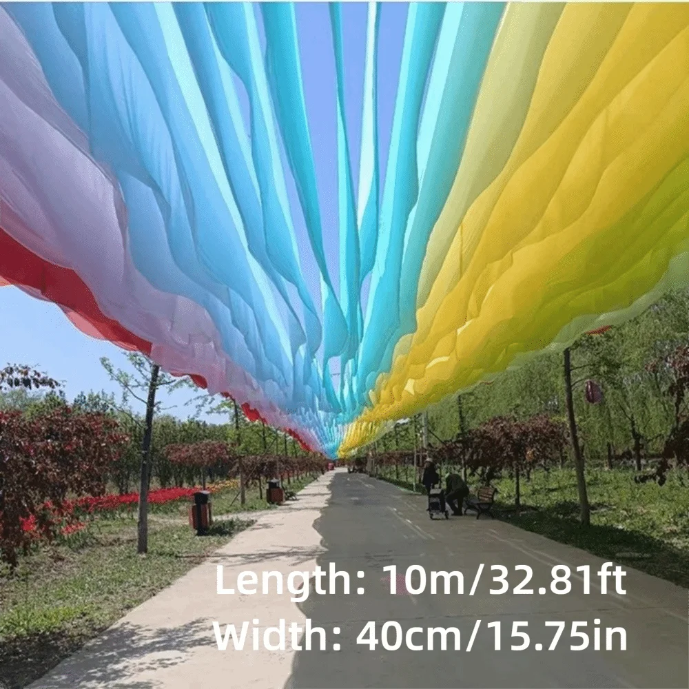 10M Colorful Ceiling Drapes Translucent Yarn Wave Gauze Curtain Ceiling Drape Decor Nixie
