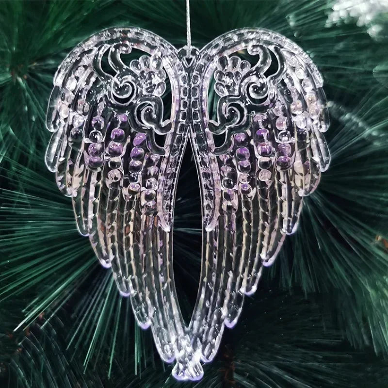 Acrylic Angel Wing Christmas Ornament Hanging Pendant Christmas Ornament Pendant Nixie