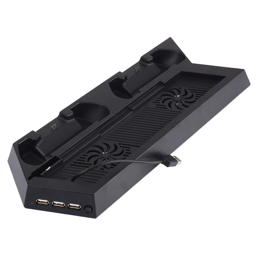 PS4 Vertical Stand Cooling Fan & Dual Controller Charging Dock Gaming Charging Stand Nixie