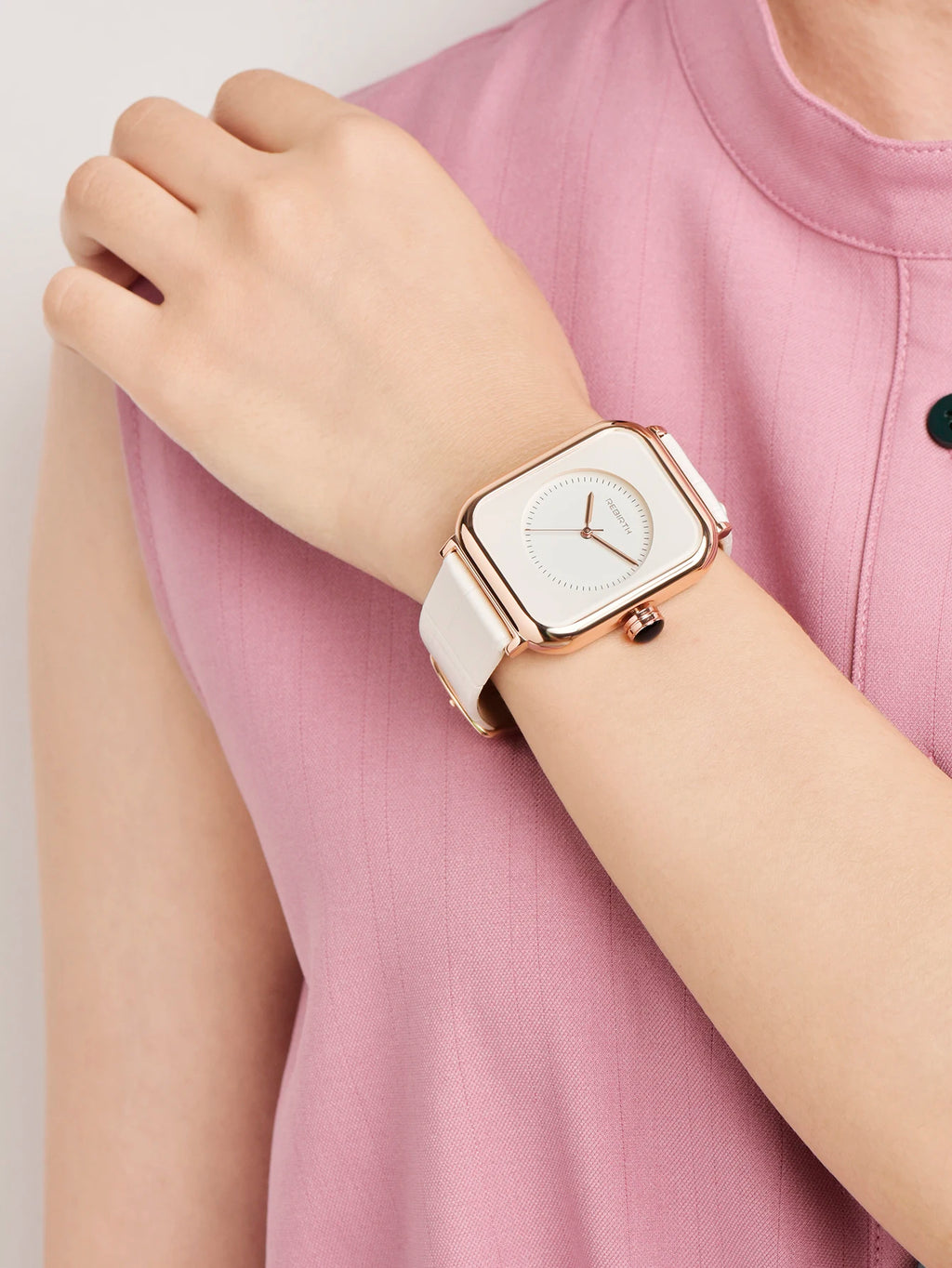 REBIRTH Women's Leather Quartz Watch – Minimalist Casual Style Women's Quartz Watch Nixie