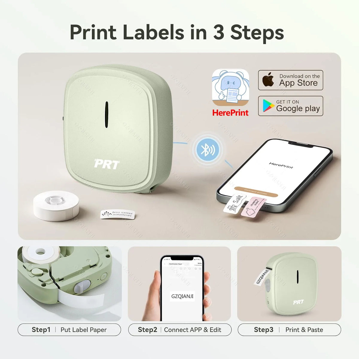 HPRT Q2 Mini Bluetooth Thermal Label Maker | Wireless Sticker Printer