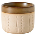 Vintage Relief Pottery Coffee Cup 250ml – Retro Latte & Espresso Pottery Coffee Cup Nixie Khaki 200-400ml
