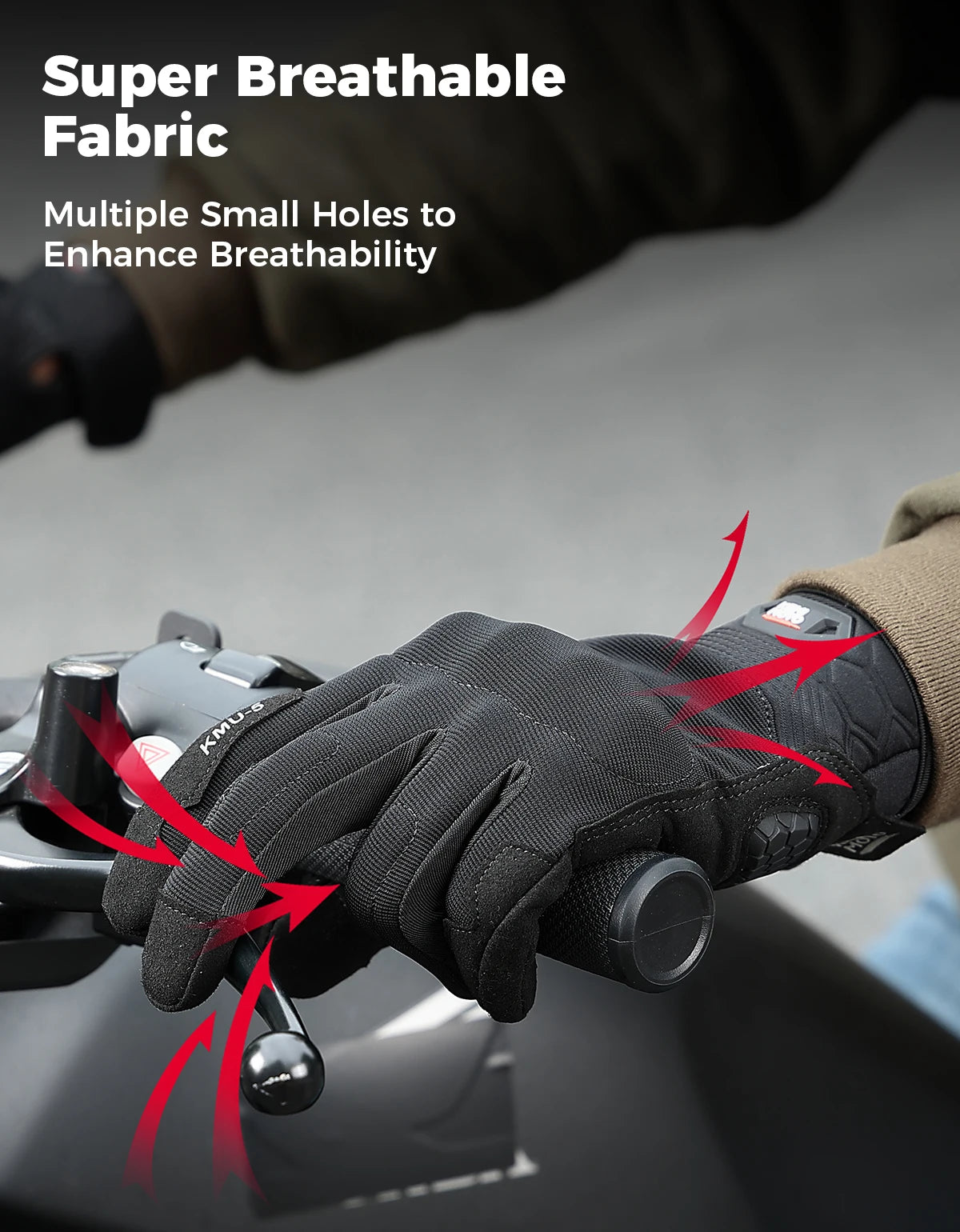 KEMITOUR Men's Touchscreen Motorcycle Gloves | PU Foam Motorcycle Riding Gloves Nixie