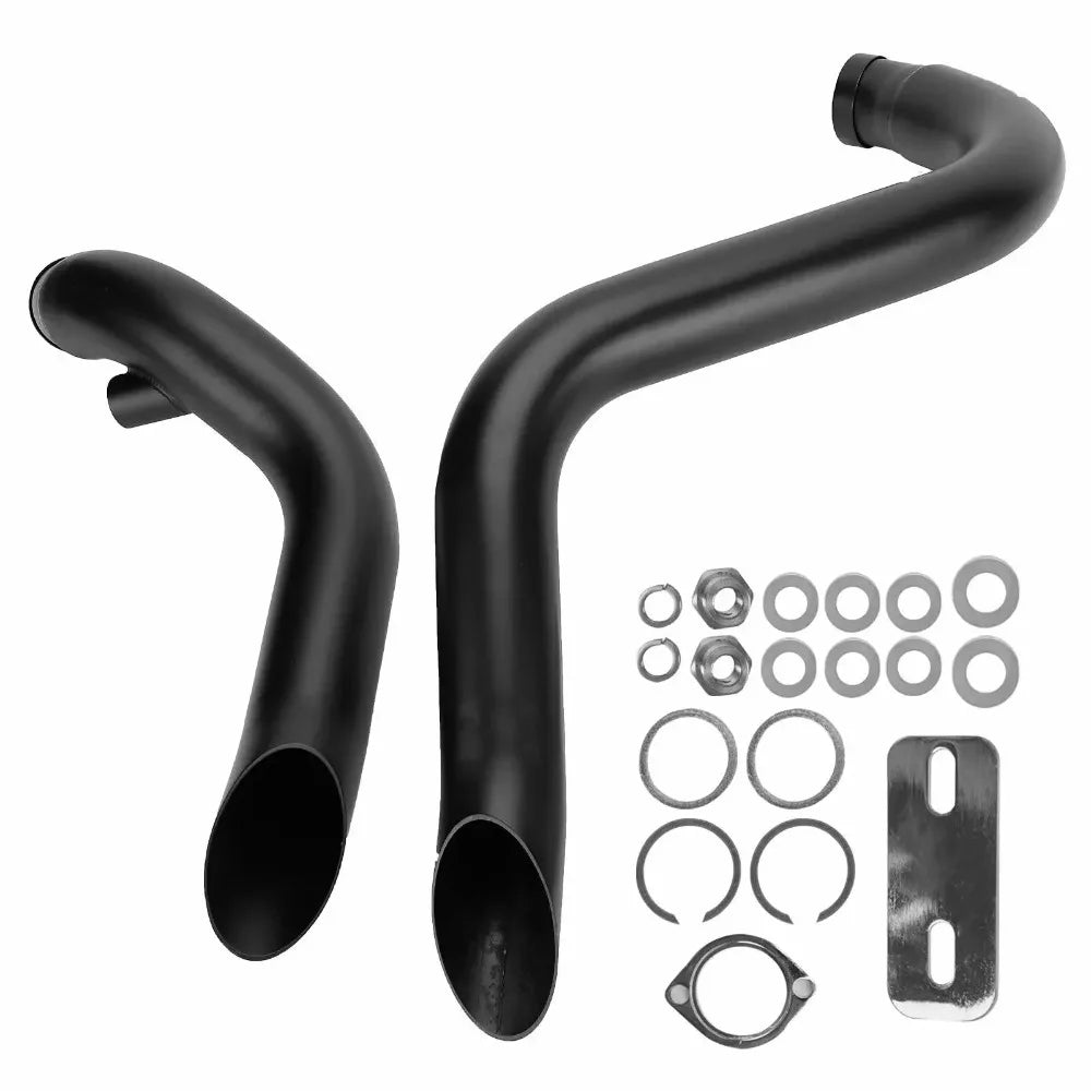 2-Inch Drag Pipe Exhaust Kit for Sportster Softail Dyna Touring Motorcycle Exhaust Kit Nixie Black
