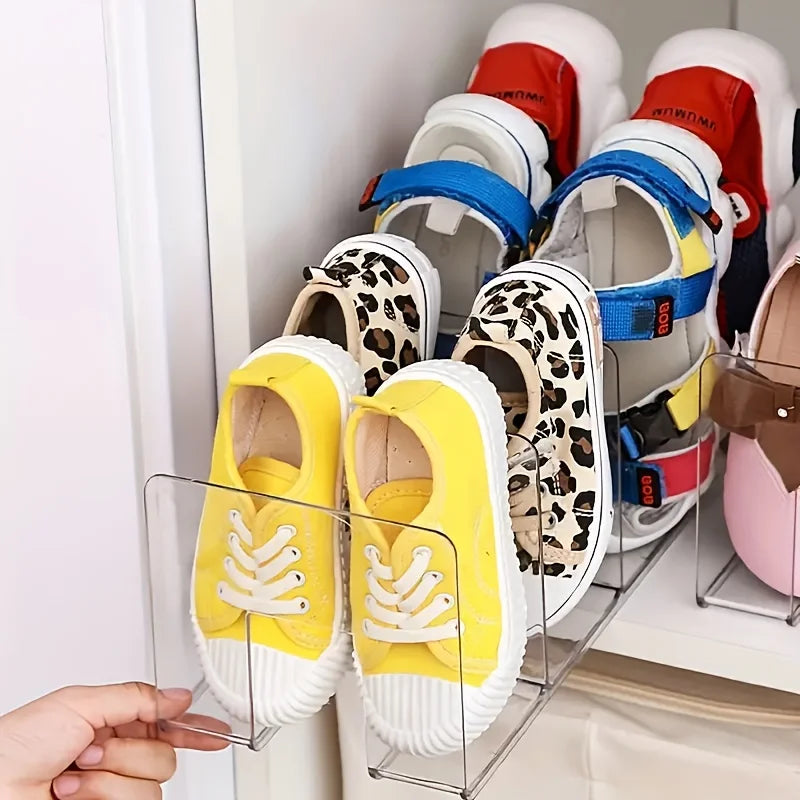 4-Panel Kids Shoe Rack – Wardrobe Partition Storage Organizer