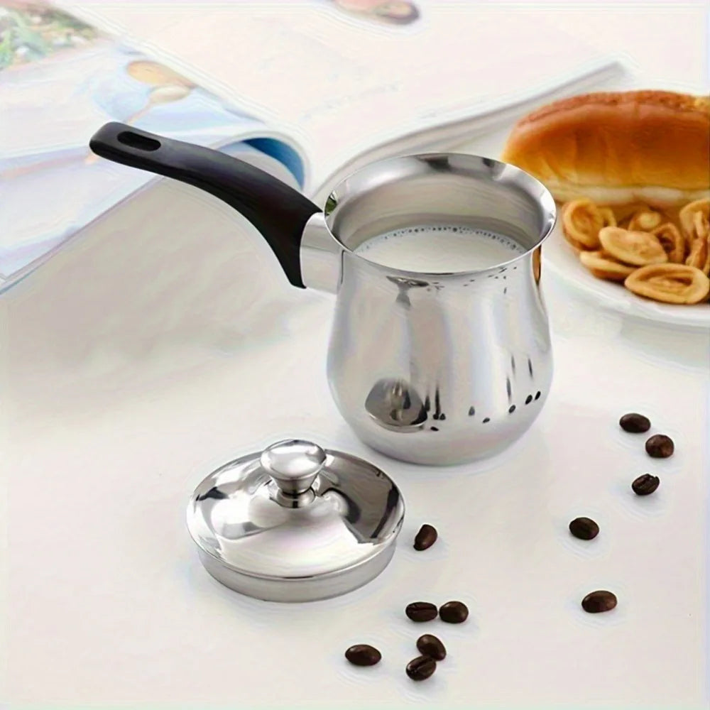2-Piece Stainless Steel Mini Milk Pot & Butter Warmer Saucepan Mini Saucepan Set Nixie