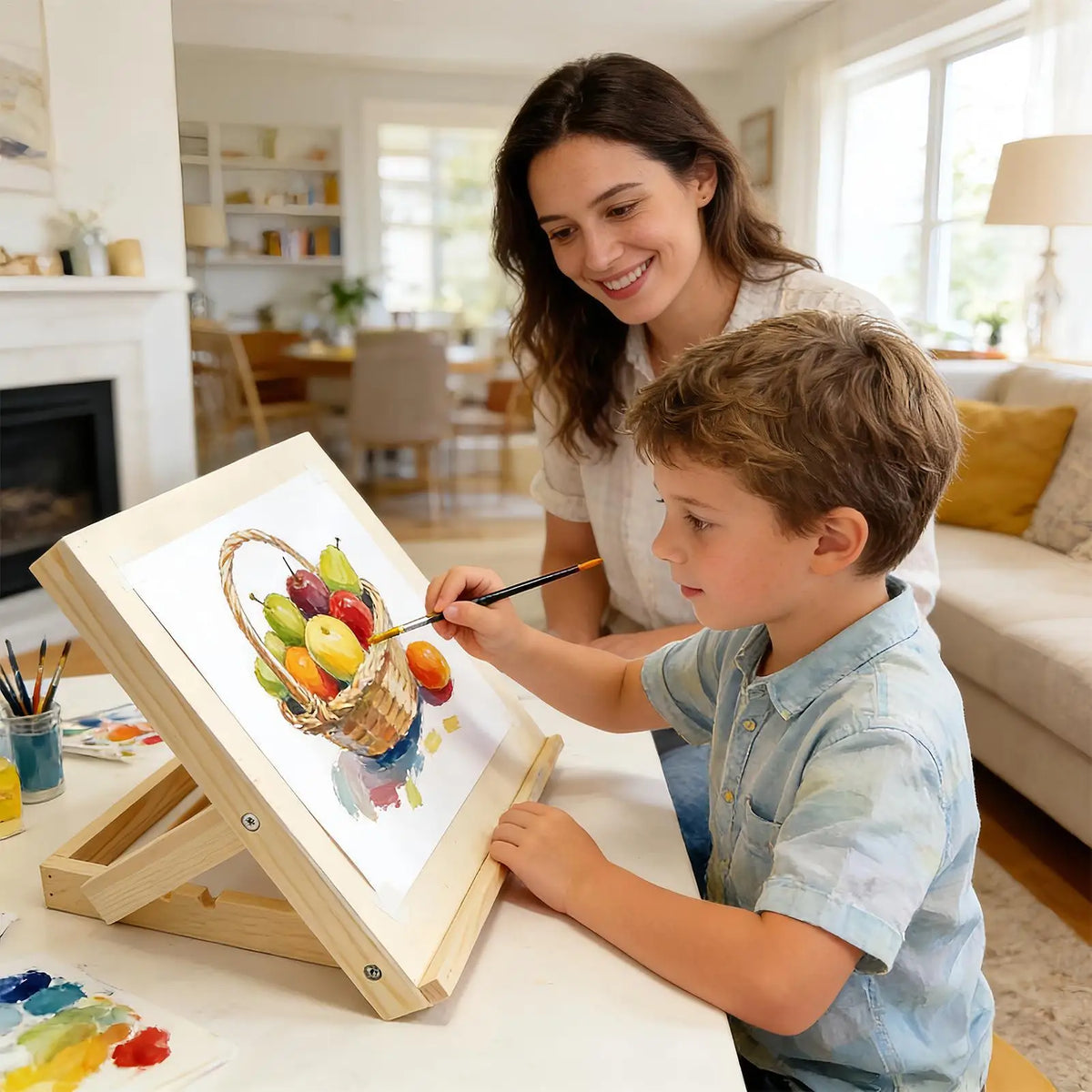 Foldable Wooden Tabletop Easel – Portable Folding Canvas Stand