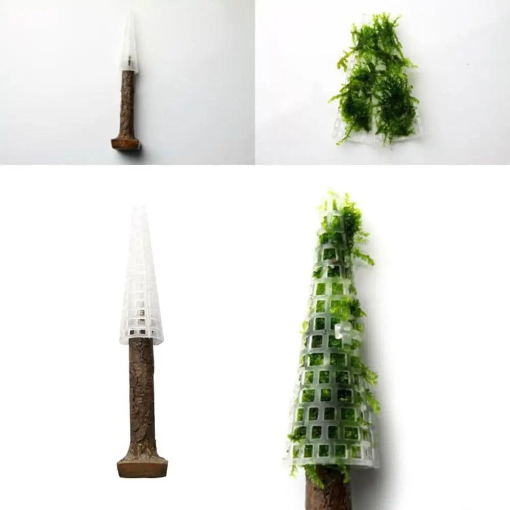 Mini Christmas Tree Aquarium Moss Plant Holder | Fish Tank Decor